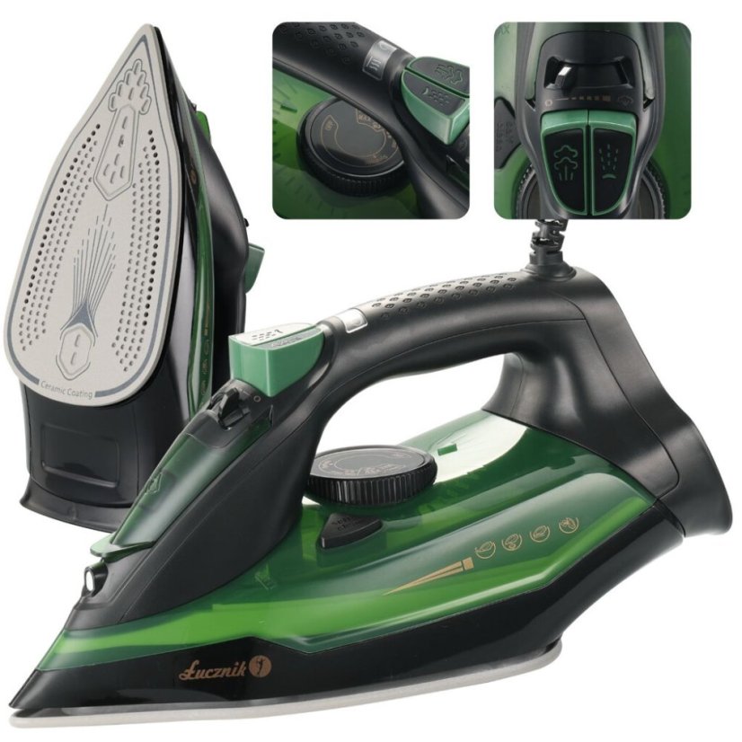 Napařovací žehlička SI-2800 BOTTLE GREEN Lucznik (2800W)